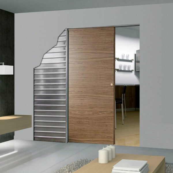 Casoneto simple para puerta corredera oculta en pared.